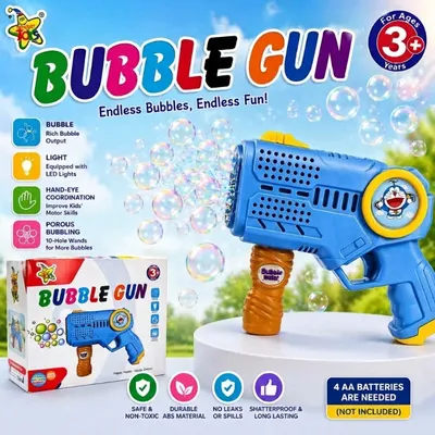 Kids Bubble Gun – Automatic Bubble Maker with LED Lights