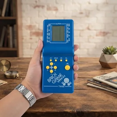 Handheld Tetris Brick Game – Retro 9999-in-1 Style Puzzle Game Console