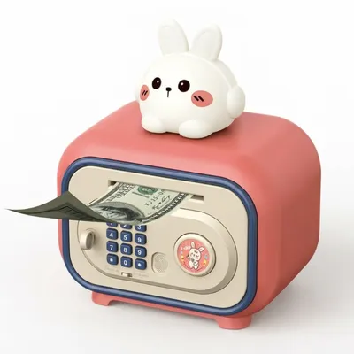 Cute Animal Smart Money Box for Kids – Password, Fingerprint & Automatic Cash Saving Bank-OT