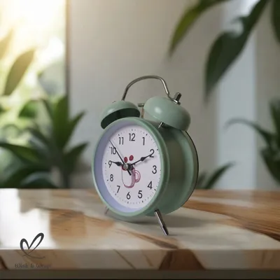 Vintage Twin Bell Alarm Clock – Classic Retro Tabletop Clock with Silent Sweep Design