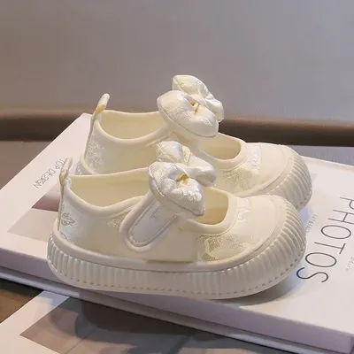 Premium Ivory Bow Baby Girl Shoes-