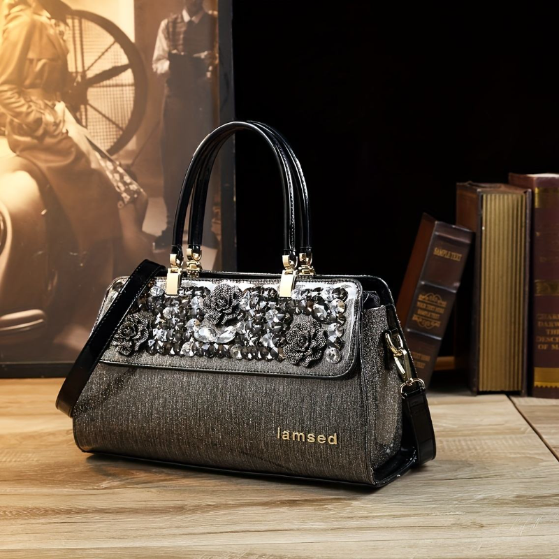 Elegant Embroidered Floral Handbag