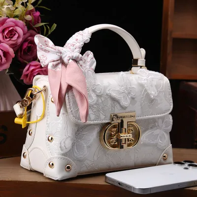 Butterfly Zipper Crossbody Tote Bag