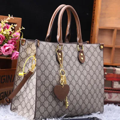 Leather Zipper Tote Handbags with Two Handles 