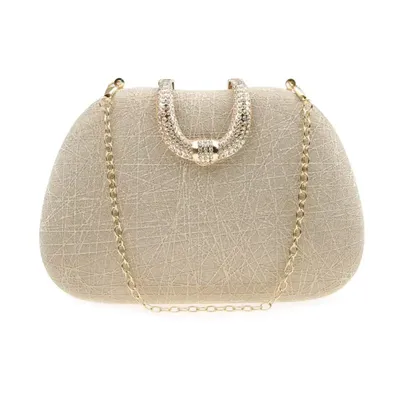 Rhinestone Party Clutch Gold