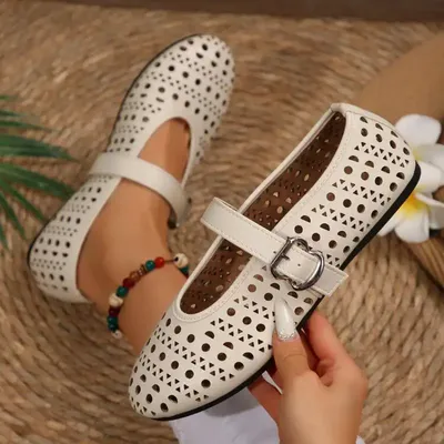 Shallow Mouth Round Toe Flats Shoes