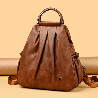  Pu Leather Girls School Backpack