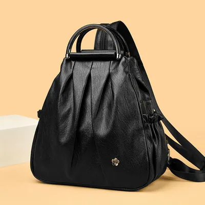  Pu Leather Girls School Backpack