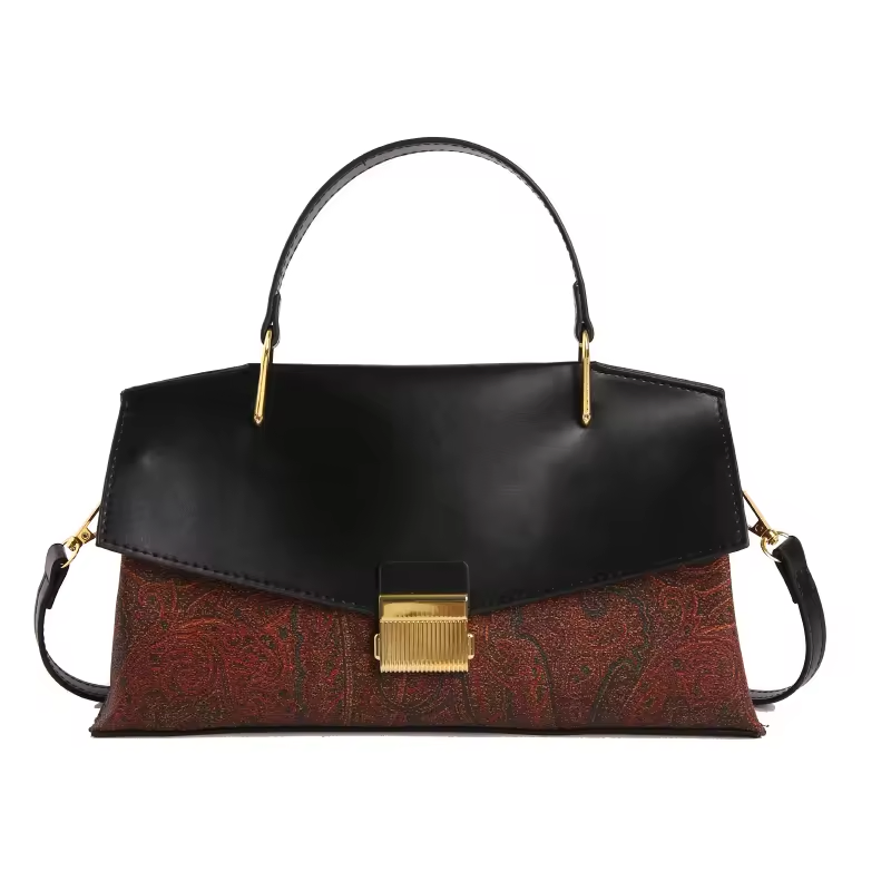 PU Leather Contrasting Retro Bag
