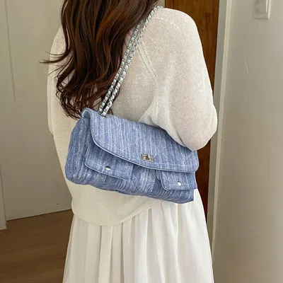 Fashion Design Denim Chain Bag