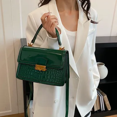 Womens With Crocodile Pattern Bag