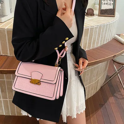 Womens With Crocodile Pattern Bag