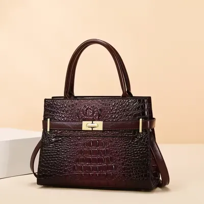 Ladies With Crocodile Pattern Tote Bag