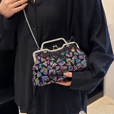 Colorful Sequined Crossbody Bag 