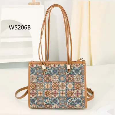 Lightweight Zipper Printed Single Shoulder Bag