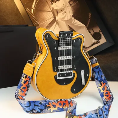  Girl Unique Red Guitar-Shaped Bag 