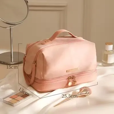 Denim Texture PU Leather Cosmetic Bag