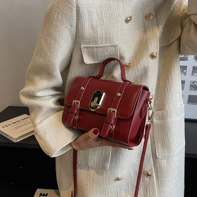 Women Square Shoulder Bag PU Leather Bag 