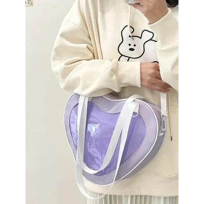  Transparent PVC Heart Handbag