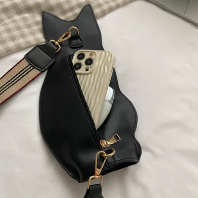 Cat Shape Halloween Women PU Chest Bag