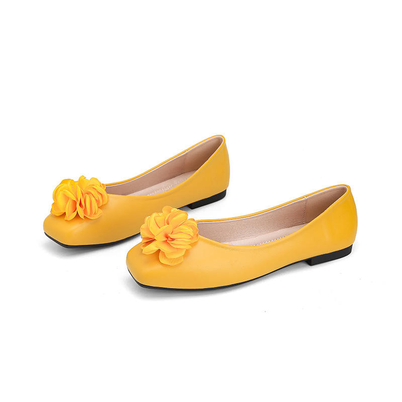 Flower Ballet Square Toe Women's Flat Shoes