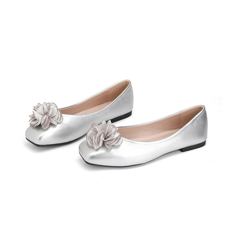 Flower Ballet Square Toe Women's Flat Shoes