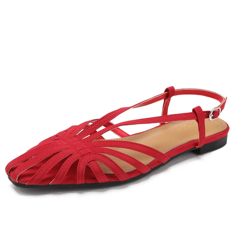 Woven Wedge Closed-toe Sandals
