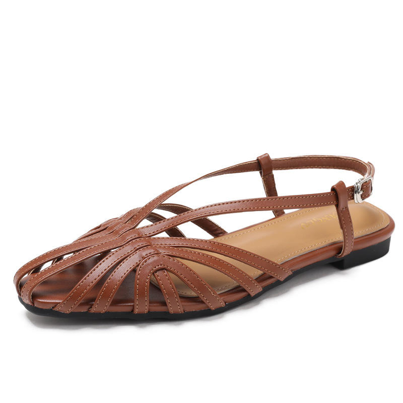 Woven Wedge Closed-toe Sandals