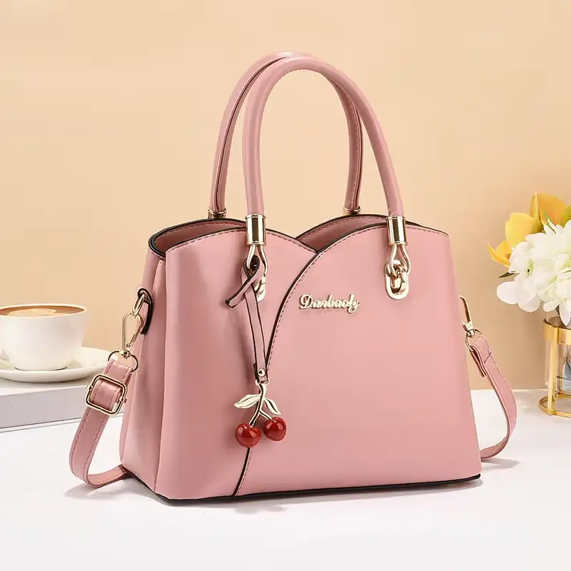 Solid Color Bucket Handbag