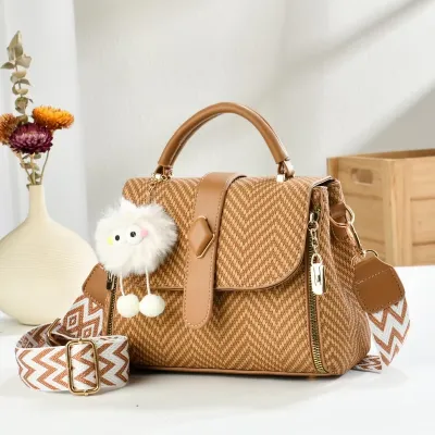 Stylish Leather Flap Crossbody Handbag