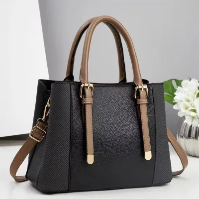 Luxury Leather Bucket Handbag