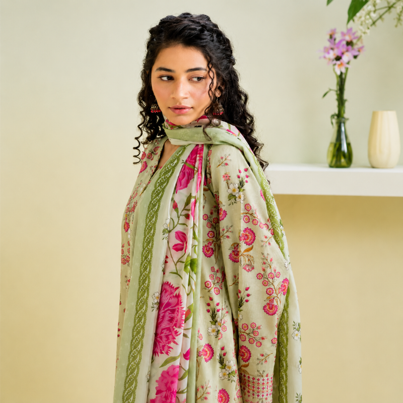 ZELLBURY 2 PIECES PRINTED LAWN (Kurta Dupatta)