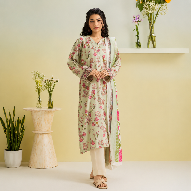 ZELLBURY 2 PIECES PRINTED LAWN (Kurta Dupatta)