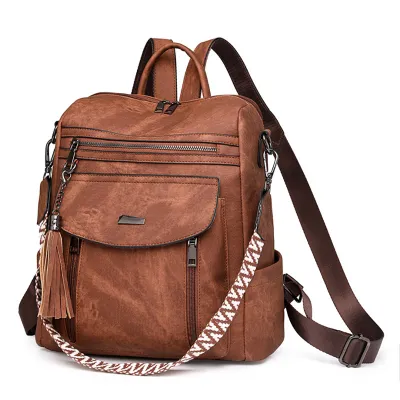 Multifunctional Retro Women’s Backpack | High-End PU Leather Travel & Daily Bag