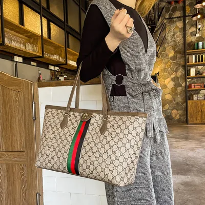 Large Capacity Luxury Women’s Tote Bag | Coffee Brown PU Shoulder & Mommy Bag