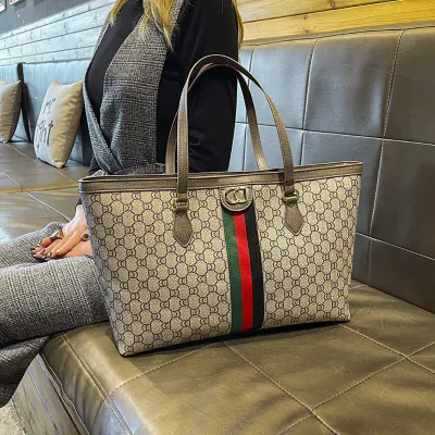 Large Capacity Luxury Women’s Tote Bag | Coffee Brown PU Shoulder & Mommy Bag