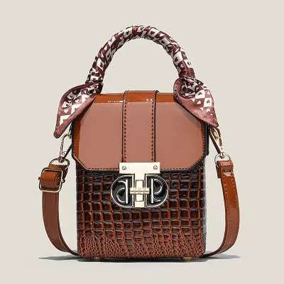 Stone-Pattern Retro Bucket Bag | Versatile PU Leather Crossbody Handbag