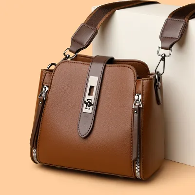 High-End Bucket Bag for Women | Trendy PU Leather Crossbody & Handbag
