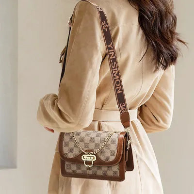 Checkerboard High-End Square Shoulder Crossbody Bag