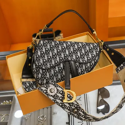 High-End Embroidered Saddle Crossbody Bag