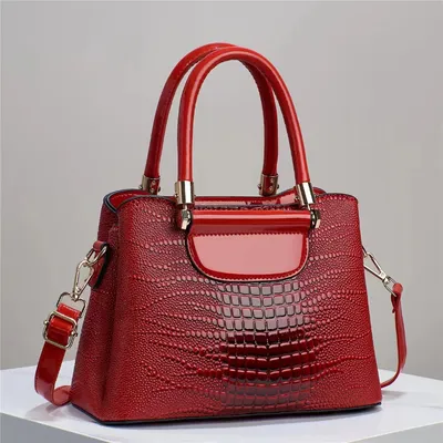 Glossy Stone Texture Women’s Handbag | Large Capacity PU Leather Shoulder Bag