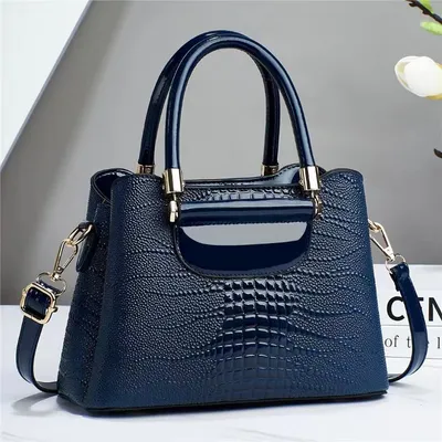 Glossy Stone Texture Women’s Handbag | Large Capacity PU Leather Shoulder Bag