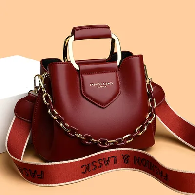 Bucket Bag for Women | Trendy Chain Shoulder Drawstring Handbag