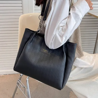 Large Capacity Women’s Tote Bag | Color-Block Versatile Shoulder Handbag