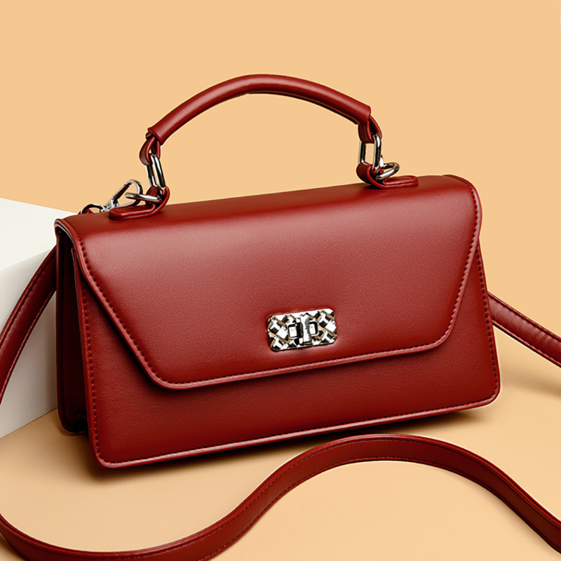 High-End Retro Color Block Handbag | Luxury Square Shoulder Crossbody Bag