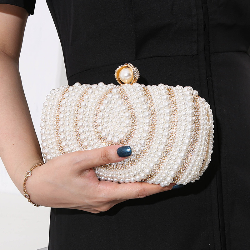 Pearl Rhinestone Party Clutch Bag | Luxury Beaded Retro Women’s Banquet Handbag