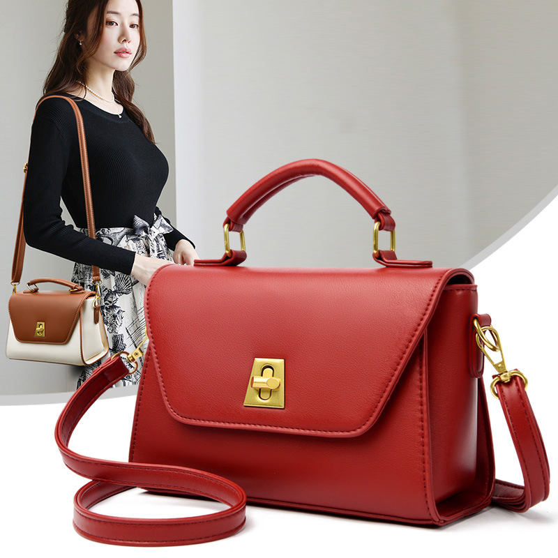 Minimalist Square Handbag for Women | Retro Lock Crossbody Shoulder Bag