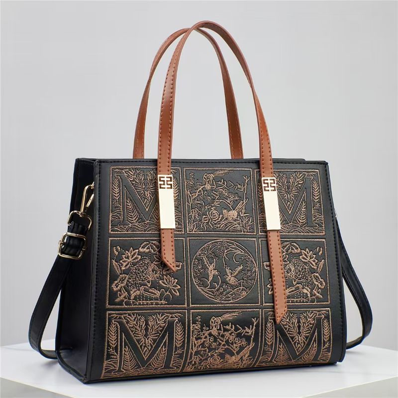 Embroidered Women’s Handbag | Urban Minimalist Shoulder & Crossbody Bag