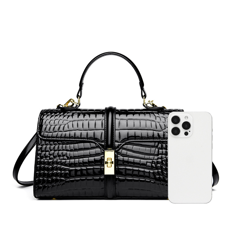 High-End Stone Pattern Crossbody Bag | Elegant Women’s Flap Shoulder Handbag