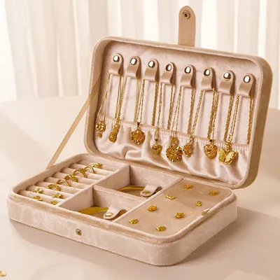 Premium Velvet Jewelry Storage Box | Large Capacity Necklace & Earring Organizer